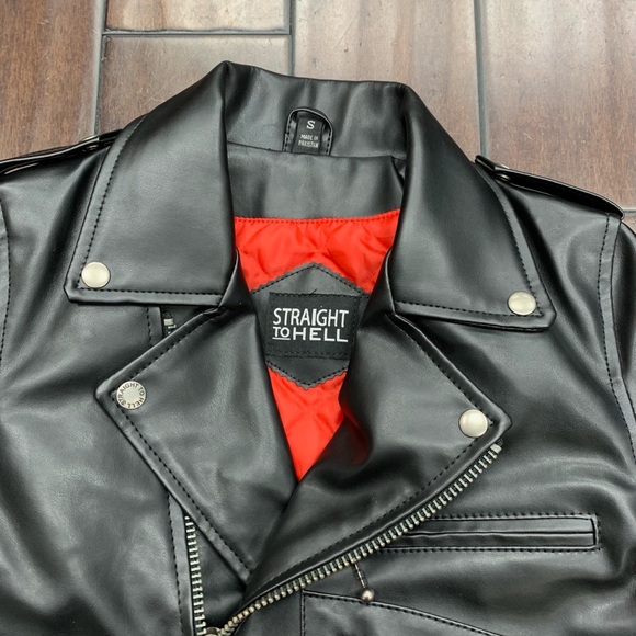 “Straight to Hell” black leather jacket - Picture 3 of 10